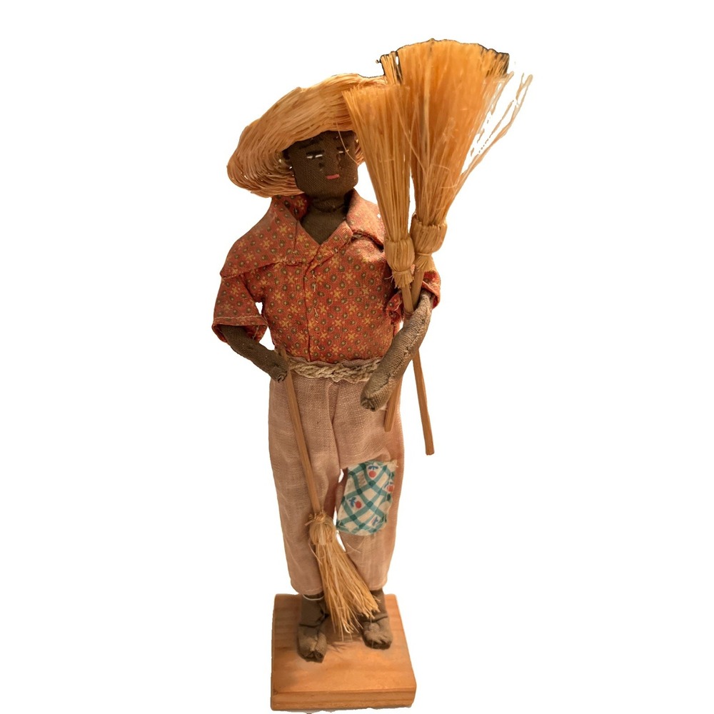 Vtg St Croix VI Caribbean Folk Art Farmer Doll Cloth Harvester Figurine Native
